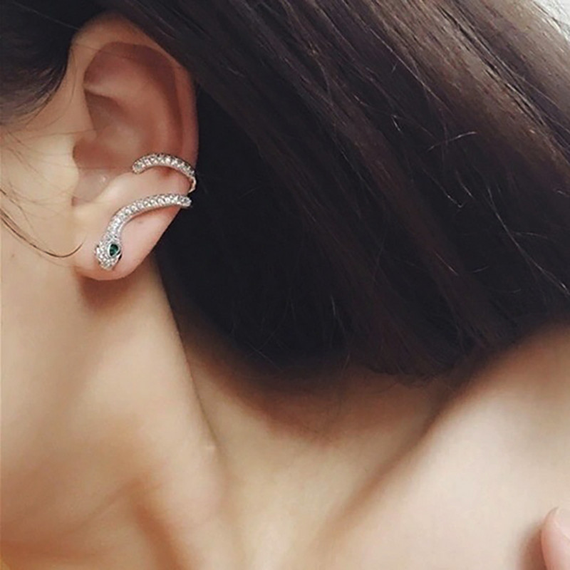 Cercei cu șarpe de modă pentru urechi, cercei din cupru, cu zirconiu cubic de lux, pentru femei, inele pentru petrecerea de nuntă