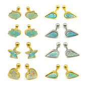 1 buc piatră de opal Helix tragus cartilaj de reținere piercing bijuterii pentru corp Piercing ureche Stud-Star lacrimă inimă și mână