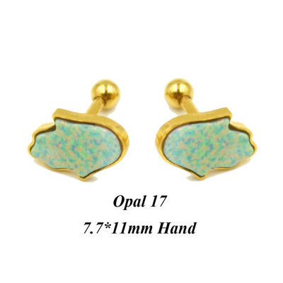 1 buc piatră de opal Helix tragus cartilaj de reținere piercing bijuterii pentru corp Piercing ureche Stud-Star lacrimă inimă și mână