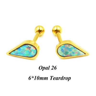 1 buc piatră de opal Helix tragus cartilaj de reținere piercing bijuterii pentru corp Piercing ureche Stud-Star lacrimă inimă și mână
