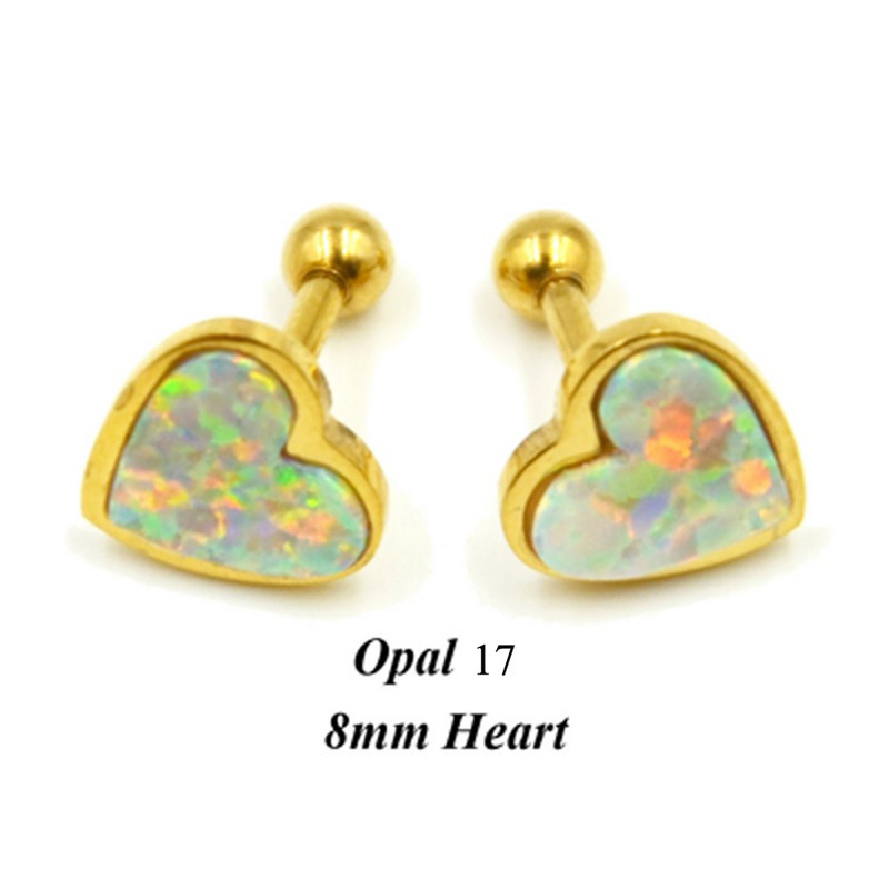 1 buc piatră de opal Helix tragus cartilaj de reținere piercing bijuterii pentru corp Piercing ureche Stud-Star lacrimă inimă și mână