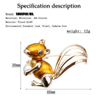 Прекрасни жени Катерица Брошка Животно Емайл Имитация на перли Бижута Мода Детски фестивални подаръци Парти Аксесоари за пуловер с ревер