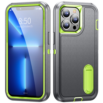 Heavy Armor Shockproof Defend Case for iPhone 13 14 Pro Max 11 12 Pro Max 6 6s 7 8 Plus SE 2022 X Xs XR Metal Bracket Back cover