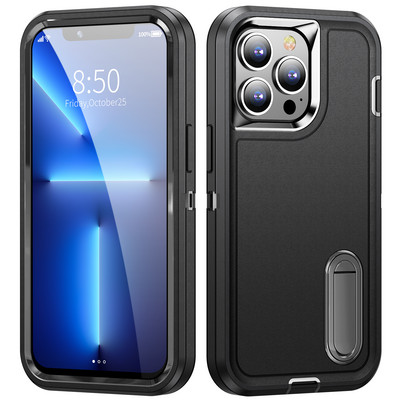Heavy Armor Shockproof Defend Case for iPhone 13 14 Pro Max 11 12 Pro Max 6 6s 7 8 Plus SE 2022 X Xs XR Metal Bracket Back cover