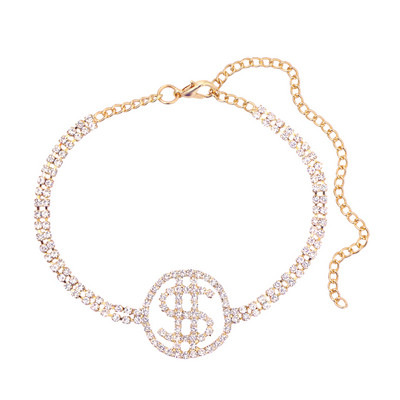 Petrecere pe plajă Bling Evil Eye gleznă Brățară Femei Bărbați Cristal Strasuri Inimă Lanț gleznă glezne Sandale Bijuterii Desculț