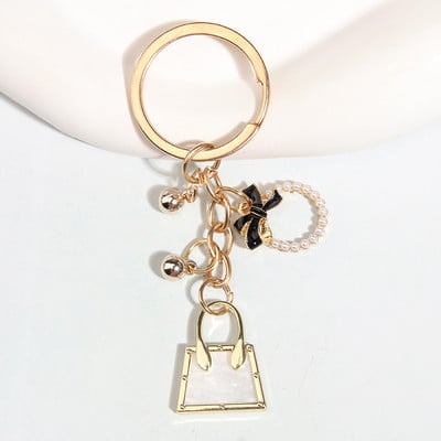 Drăguț Breloc Perle Bowknot Fusta Inimă Geantă Breloc Rochie Lanțuri cheie emailate Cadouri de prietenie Pentru Femei Fete Bijuterii DIY
