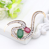 Broșă cu flori din rășină turcească de epocă pentru femei, broșă cu linie de curgere, design etnic, bijuterii etnice, culoare aurie antică, rever, hijab, eșarfă