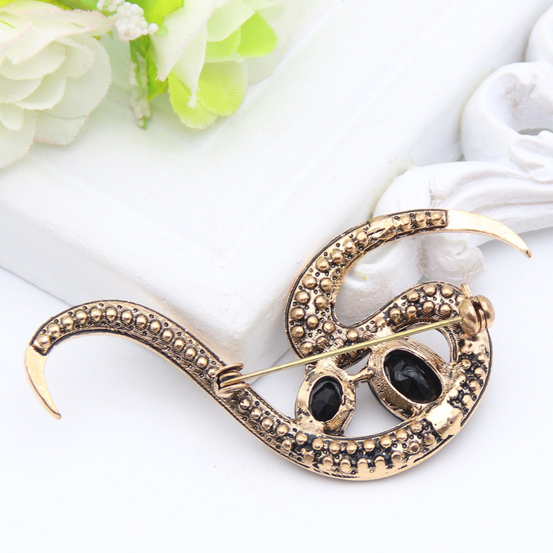 Broșă cu flori din rășină turcească de epocă pentru femei, broșă cu linie de curgere, design etnic, bijuterii etnice, culoare aurie antică, rever, hijab, eșarfă