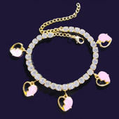 2021, acrilic, inimă frântă de dragoste, strasuri, gleznă de tenis, brățară pentru femei, lanț de gleznă cu inimă de cristal, bijuterii desculțe