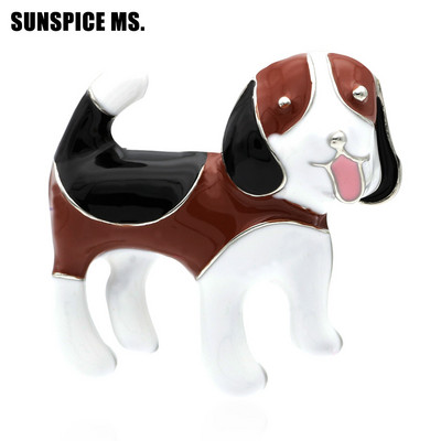 Femei drăguțe câine animal broșă ace copii fete accesorii haine auriu negru galben broșe email cadouri aniversare bijuterii