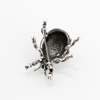 Lovely Crystal beetle Insect Booch Pins for Women Antique Ασημί Χρώμα Μαύρο Σμάλτο Στρογγυλή Πασχαλίτσα Animal Booch Jewelry 2018