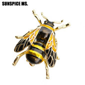 Moda Samll Albină Insectă Broșă Ace pentru femei Email Auriu Hornet Bijuterii Animal Costum Esarfă Rever Copii Cadouri de festival 2018 Nou