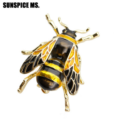 Moda Samll Albină Insectă Broșă Ace pentru femei Email Auriu Hornet Bijuterii Animal Costum Esarfă Rever Copii Cadouri de festival 2018 Nou