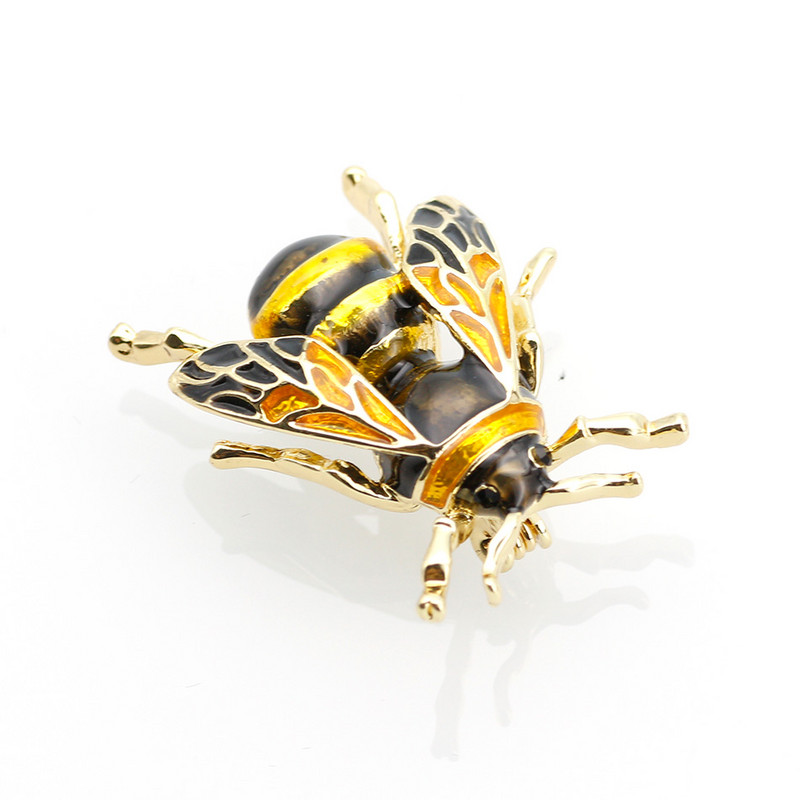 Moda Samll Albină Insectă Broșă Ace pentru femei Email Auriu Hornet Bijuterii Animal Costum Esarfă Rever Copii Cadouri de festival 2018 Nou