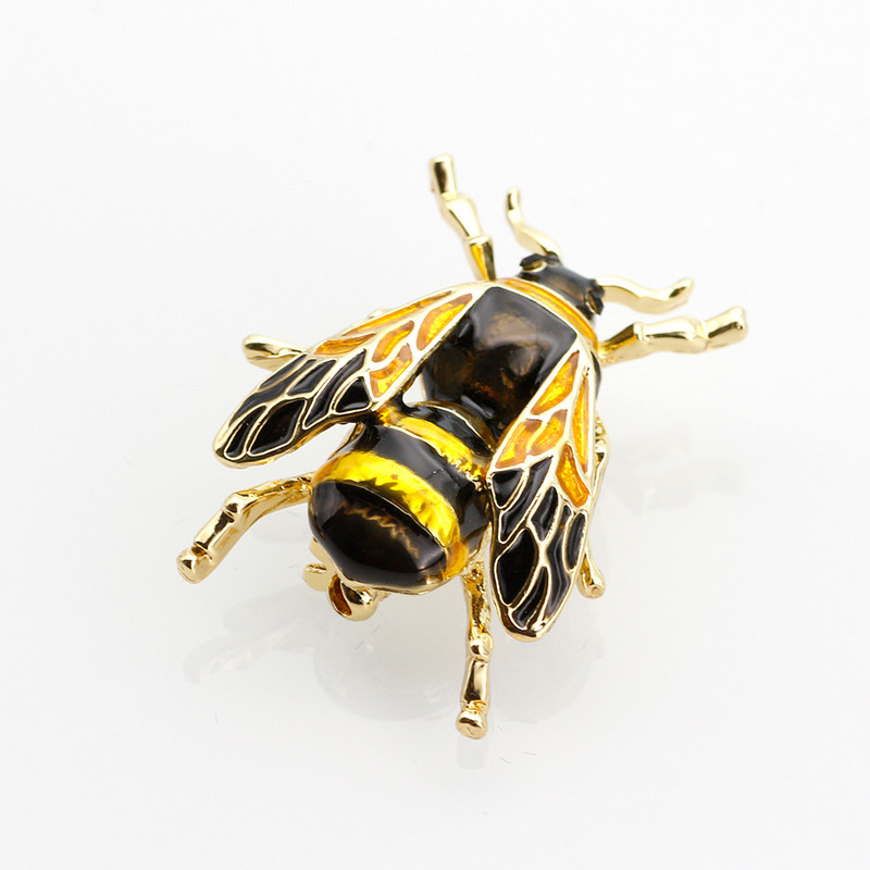 Moda Samll Albină Insectă Broșă Ace pentru femei Email Auriu Hornet Bijuterii Animal Costum Esarfă Rever Copii Cadouri de festival 2018 Nou