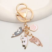 Kawaii Cat Kulcstartó Kisállat Mancs Kulcstartó Állati lábnyom Kulcstartók Emléktárgy Ajándékok Nőknek Férfiak Cay Keys Barkács kézzel készített ékszerek
