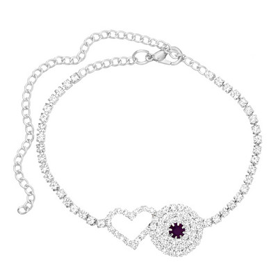 Punk Party Evil Eye Crystal Strass gleznă Brățară Comert cu ridicata pentru femei în formă de inimă de tenis gleznă Cadouri pentru picioare Bijuterii