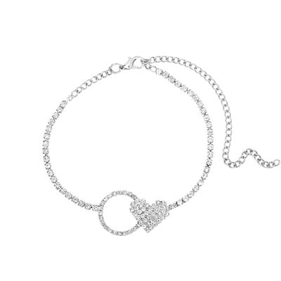 Punk Party Evil Eye Crystal Strass gleznă Brățară Comert cu ridicata pentru femei în formă de inimă de tenis gleznă Cadouri pentru picioare Bijuterii