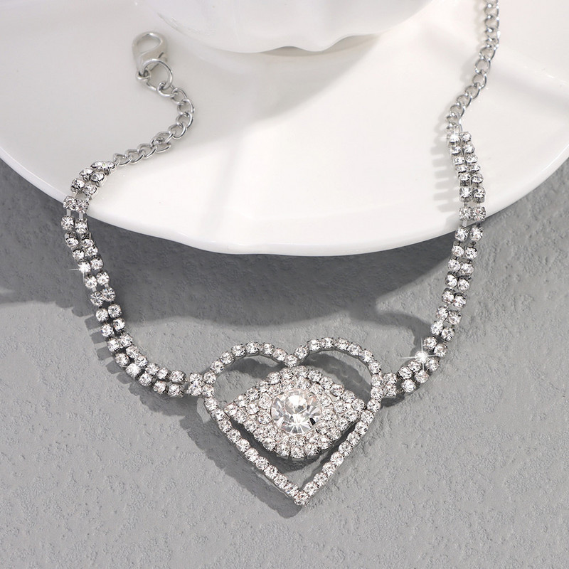 Punk Party Evil Eye Crystal Strass gleznă Brățară Comert cu ridicata pentru femei în formă de inimă de tenis gleznă Cadouri pentru picioare Bijuterii