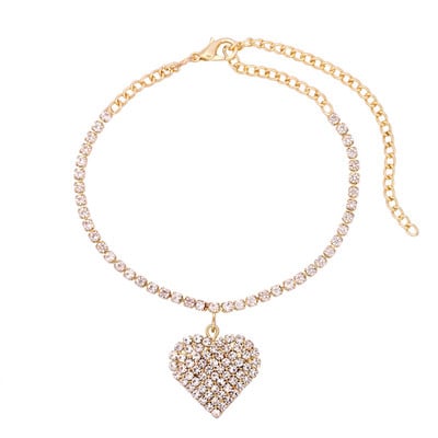 Boho Crystal Strass Love Heart Charms gleznă pentru femei, simplu, strălucitor, lanț de tenis, brățară, cadou de bijuterii pentru petrecere pe plajă