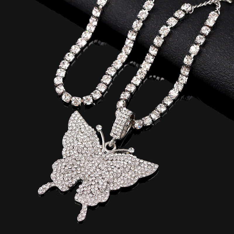 2 buc/set Strălucitor Fluture Mare Cristal Strass glezne pentru femei Punk Multistrat Animal Farmecul Tenis gleznă Lant Bijuterii de vară