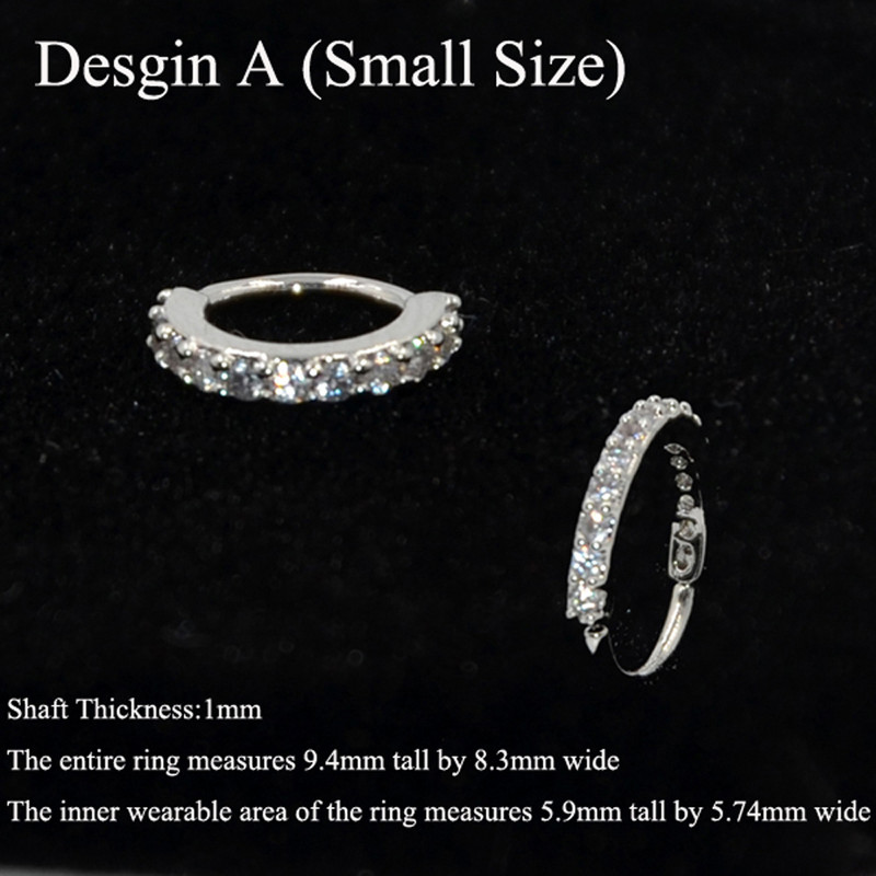 PERECHE Cerceu rotund cu zirconiu, floare de lotus, îndoit cu puncte, îndoibil, fără sudură, pentru nas, cercel pentru cartilaj, 18 g