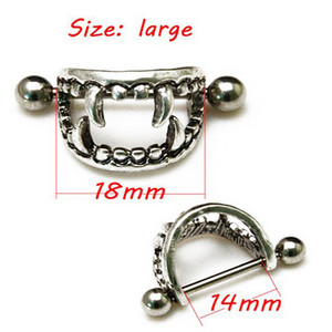 PERECHE Inele din oțel chirurgical pentru mamelon cu mreană Sheild CZ Gem Sexy Piercing pentru mamelon Bijuterii pentru corp pentru femei 14G