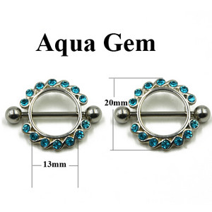 PERECHE Inele din oțel chirurgical pentru mamelon cu mreană Sheild CZ Gem Sexy Piercing pentru mamelon Bijuterii pentru corp pentru femei 14G