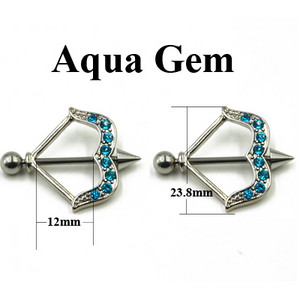 PERECHE Inele din oțel chirurgical pentru mamelon cu mreană Sheild CZ Gem Sexy Piercing pentru mamelon Bijuterii pentru corp pentru femei 14G