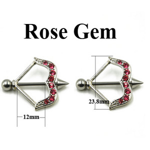 PERECHE Inele din oțel chirurgical pentru mamelon cu mreană Sheild CZ Gem Sexy Piercing pentru mamelon Bijuterii pentru corp pentru femei 14G