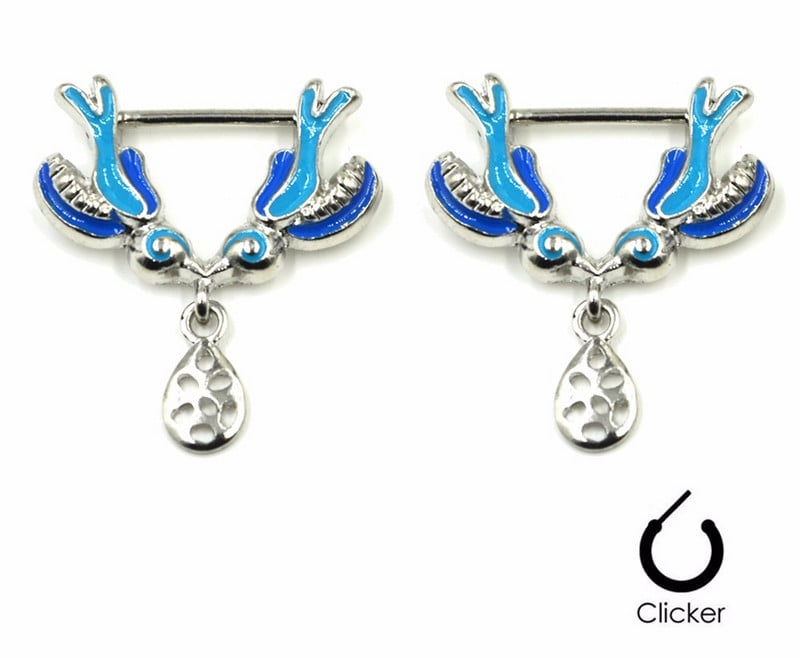 PERECHE Inele din oțel chirurgical pentru mamelon cu mreană Sheild CZ Gem Sexy Piercing pentru mamelon Bijuterii pentru corp pentru femei 14G