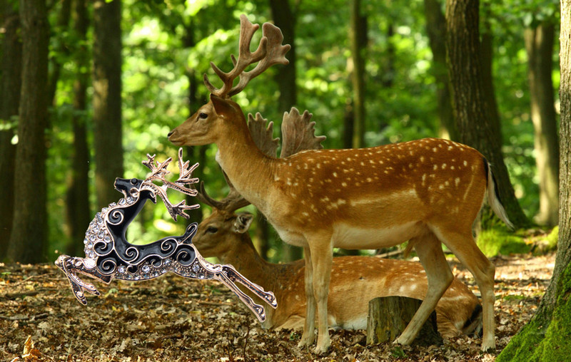 Broșă de căprioară de modă pentru femei, broșă cu strass emailat, de culoare aurie, pentru copii, ace de bijuterii, broșe cu animale, broșe pentru doamne, ace pentru hijab cu rever