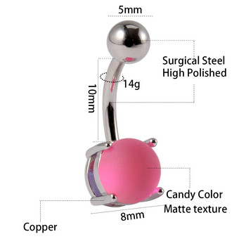 1 бр. Комплект зъбци за пиърсинг на пъпа в бонбонени цветове Пръстени за пъпа Извити обеци с лост на щанга Пиърсинг Плажни бижута за жени