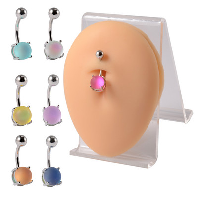 1 τεμ. Candy Color Piercing Bar για ομφαλό Σετ δαχτυλίδια κοιλιάς Καμπύλα σκουλαρίκια με λοβό μπάρα Piercing Κοσμήματα παραλίας για γυναίκες