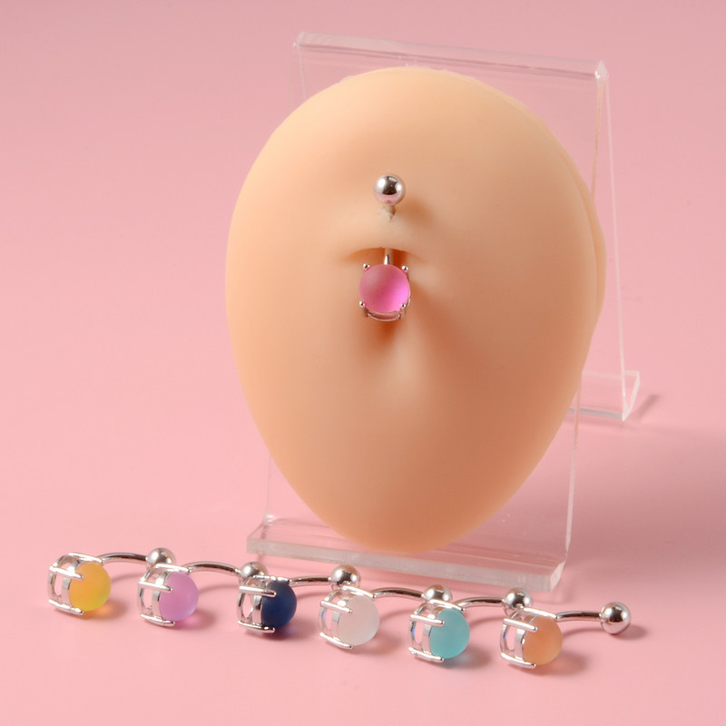 1db Candy Színes Köldök Piercing Rúd szett Köldök Gyűrűk Íves súlyzó Lebeny Fülbevaló Piercing Strandékszerek Női