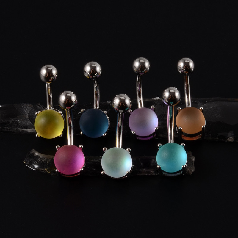 1db Candy Színes Köldök Piercing Rúd szett Köldök Gyűrűk Íves súlyzó Lebeny Fülbevaló Piercing Strandékszerek Női