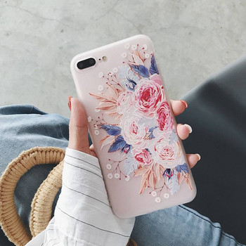 Για Huawei P Smart 2019 Θήκες Silicon Soft TPU Πίσω κάλυμμα για Huawei P20 P30 Lite Mate 20 Pro Case 3D Relief Προφυλακτήρας λουλουδιών