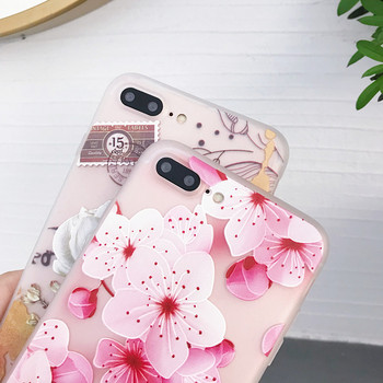 Για Huawei P Smart 2019 Θήκες Silicon Soft TPU Πίσω κάλυμμα για Huawei P20 P30 Lite Mate 20 Pro Case 3D Relief Προφυλακτήρας λουλουδιών