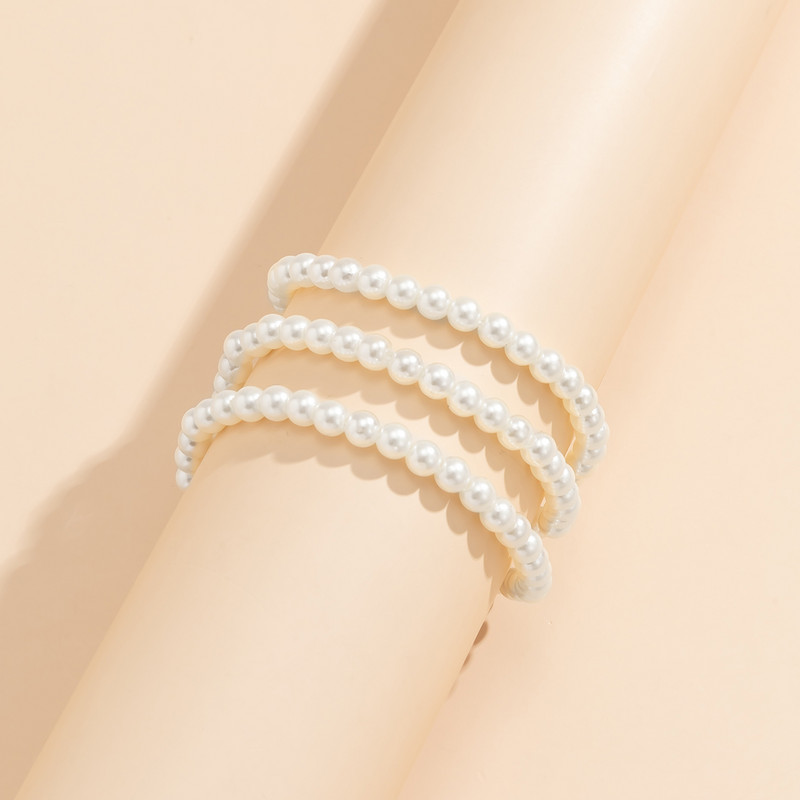 Ingemark 1 bucă multistrat cu ciucuri cu lanț de perle glezne femei doamnă cu toc înalt gleznă brățară sandale desculțe bijuterii pentru petrecere de bal