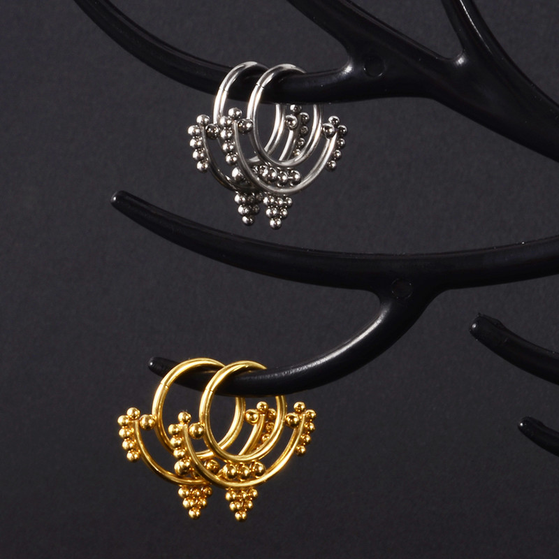 Dreamlee 16g Ear Daith Snug Helix Cartilage Septum Hoop Inel Ureche Clicker Nas Buze Segment Inele cu balamale Piecing Bijuterii pentru corp