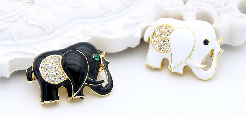 Ocazional femei elefant broșe broșă clip pentru eșarfă emailat animale hijab ace bijuterii personalitate parure bijoux corsaj norocos