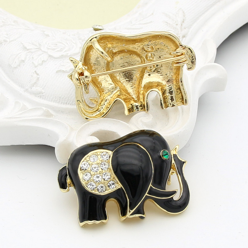 Ocazional femei elefant broșe broșă clip pentru eșarfă emailat animale hijab ace bijuterii personalitate parure bijoux corsaj norocos