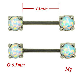 1 bucată de piatră opală pentru mamelon, inel pentru piercing pentru mamelon, scut pentru mamelon, bijuterii, bar, piercing pentru corp