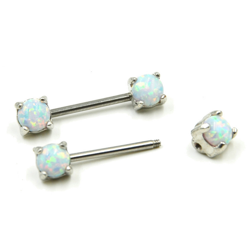 1 bucată de piatră opală pentru mamelon, inel pentru piercing pentru mamelon, scut pentru mamelon, bijuterii, bar, piercing pentru corp