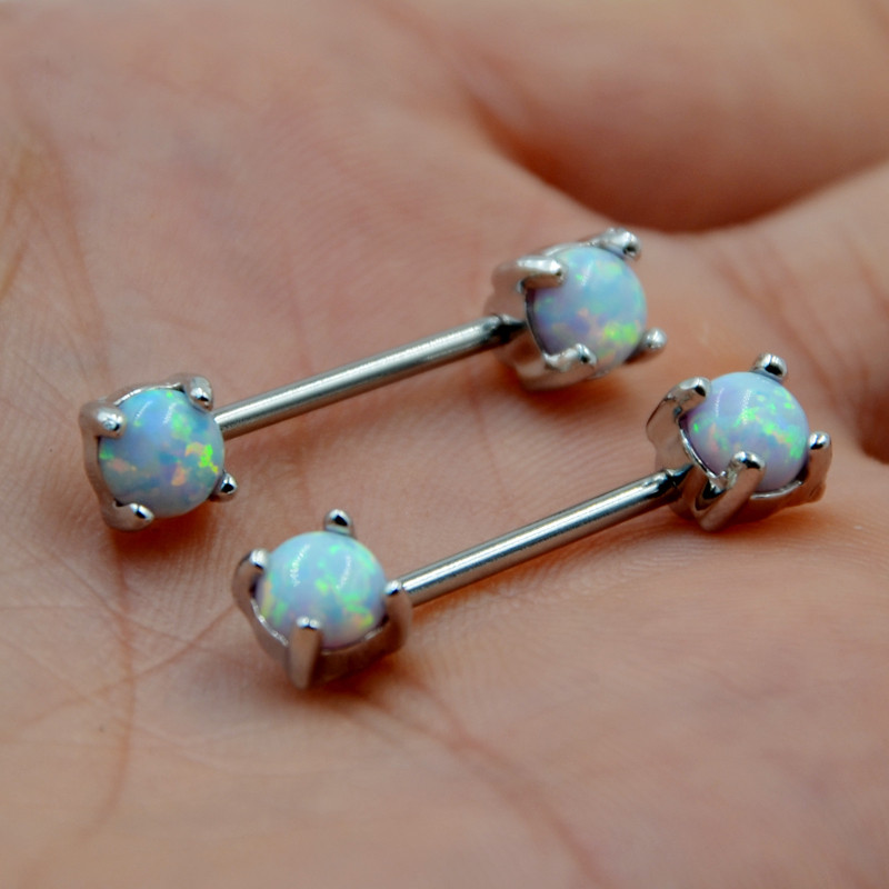 1 bucată de piatră opală pentru mamelon, inel pentru piercing pentru mamelon, scut pentru mamelon, bijuterii, bar, piercing pentru corp