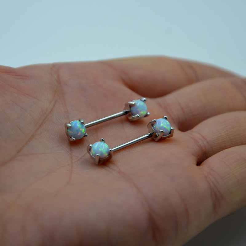 1 bucată de piatră opală pentru mamelon, inel pentru piercing pentru mamelon, scut pentru mamelon, bijuterii, bar, piercing pentru corp