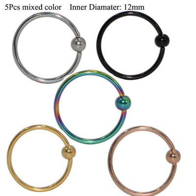 5 buc. Piercing pentru buze Labret Inel pentru mamelon Captive Bead Inel Nas Stud Piercing ureche Oțel chirurgical Helix ureche Tragus Cartilage Bijuterii