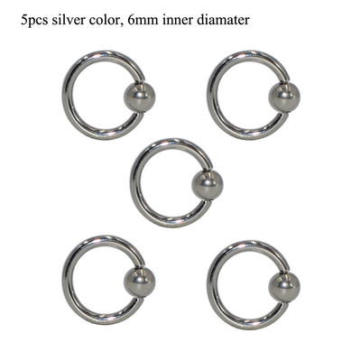 5 buc. Piercing pentru buze Labret Inel pentru mamelon Captive Bead Inel Nas Stud Piercing ureche Oțel chirurgical Helix ureche Tragus Cartilage Bijuterii