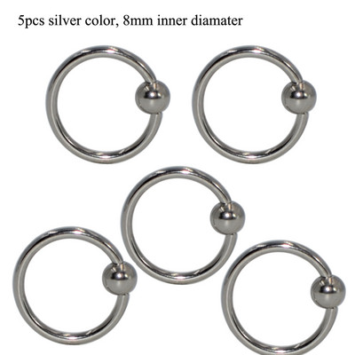 5 buc. Piercing pentru buze Labret Inel pentru mamelon Captive Bead Inel Nas Stud Piercing ureche Oțel chirurgical Helix ureche Tragus Cartilage Bijuterii