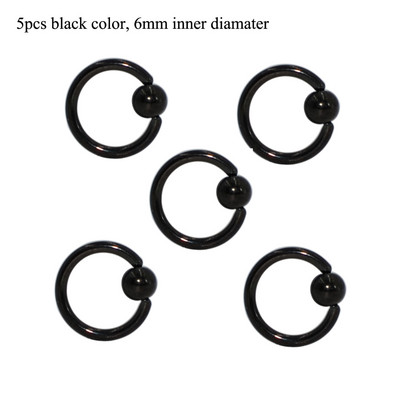 5 buc. Piercing pentru buze Labret Inel pentru mamelon Captive Bead Inel Nas Stud Piercing ureche Oțel chirurgical Helix ureche Tragus Cartilage Bijuterii